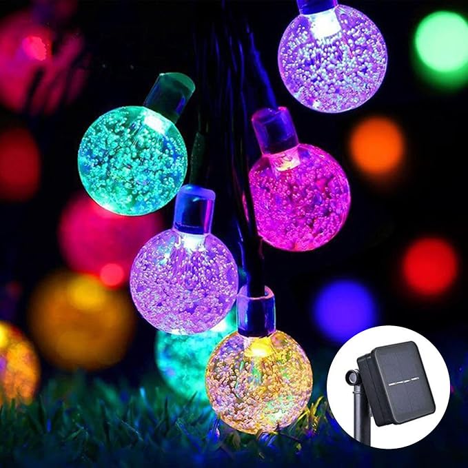 Solar String Lights Outdoor 100 Led 40 Feet Multi-Color Crystal Globe Lights by LightUpYourLife