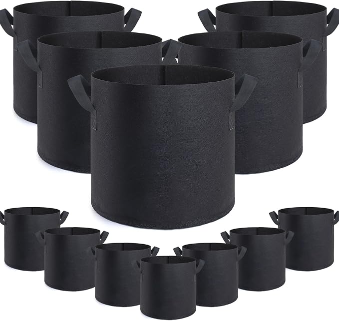 12 Pack 20 Gallon Grow Bags, Premium Fabric Pots 20 Gallon by GROWTNTLLC