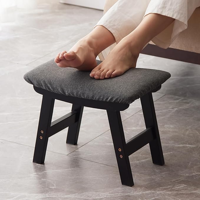 Foot Stool, Bamboo Small Sofa Foot Rest Under Desk, Extra Seating by Kitsanery