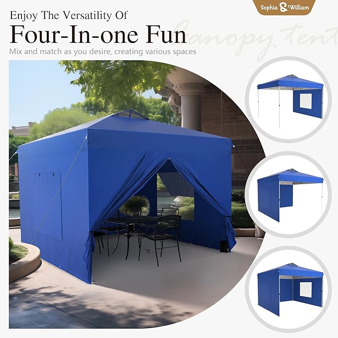 Sophia & William Canopy Tent Pop Up 10x10 ft One Person Push Set Up Canopies - Image 4