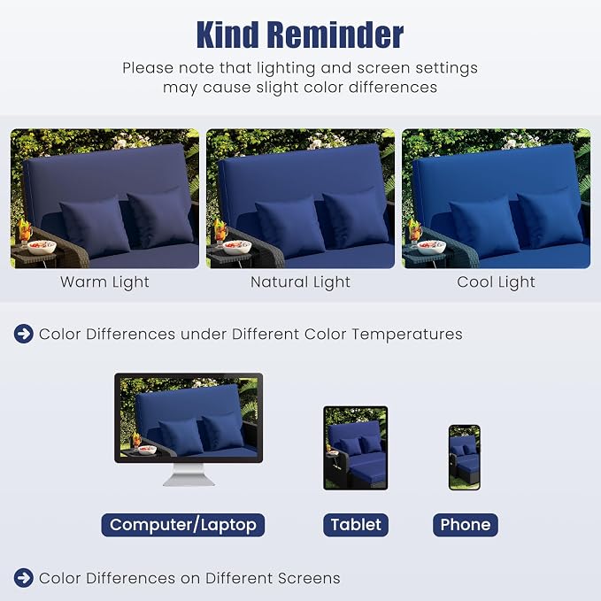 HAPPYGRILL Patio Rattan Wicker Daybed - Image 7