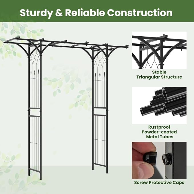Giantex Garden Arch Trellis, Wedding Arbor - Image 4