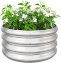 2x2x1ft Round Galvanized Raised Garden Bed Outdoor Metal Planter Box Raised Beds by IDEAFAMILY