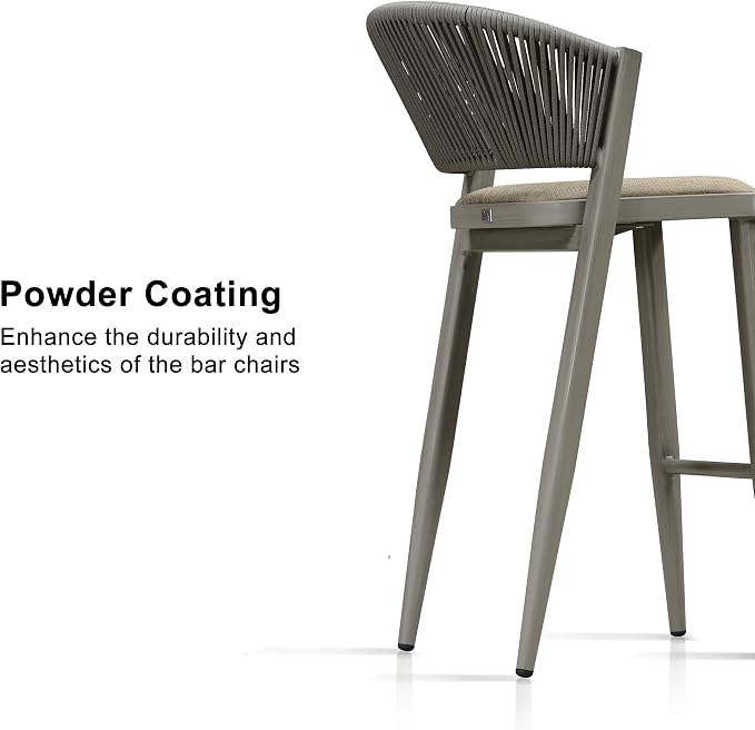 PURPLE LEAF Set of 2 Bar Stools Outdoor Barstools - Image 7
