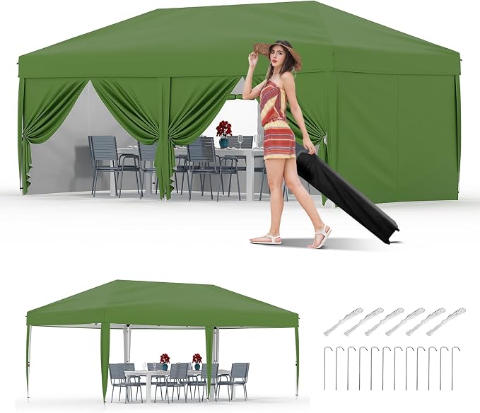 Garvee 10x10 Pop Up Canopy Tent, Heavy Duty Commercial Instant Shelter by Garvee