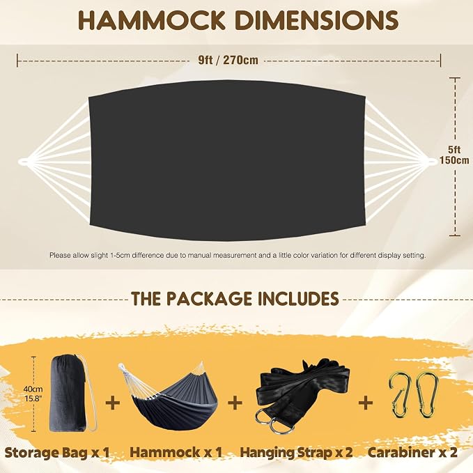 ANYOO Cotton Hammock Portable Camping Hammocks - Image 2