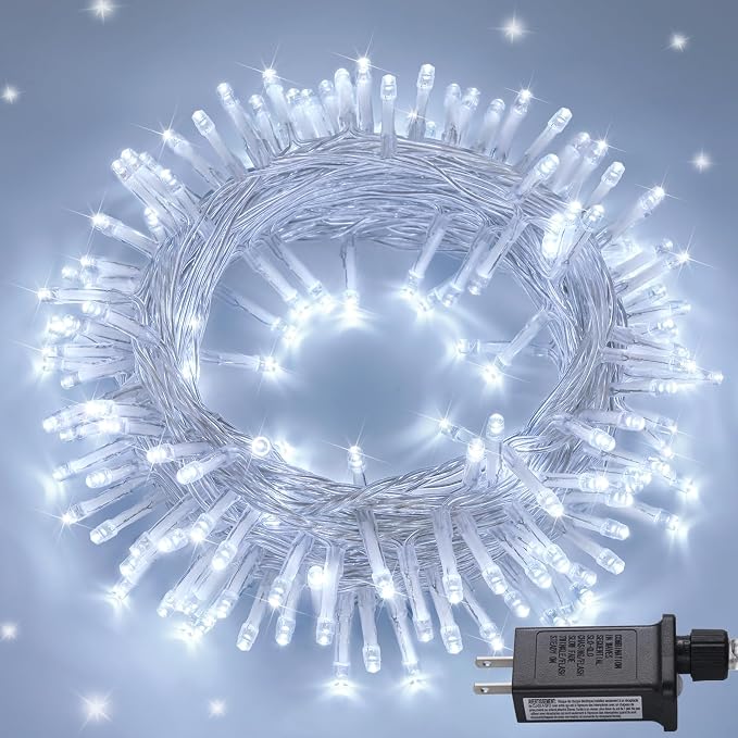 JMEXSUSS 150 LED White Christmas Lights Indoor Outdoor Waterproof, 59 Ft by JMEXSUSS