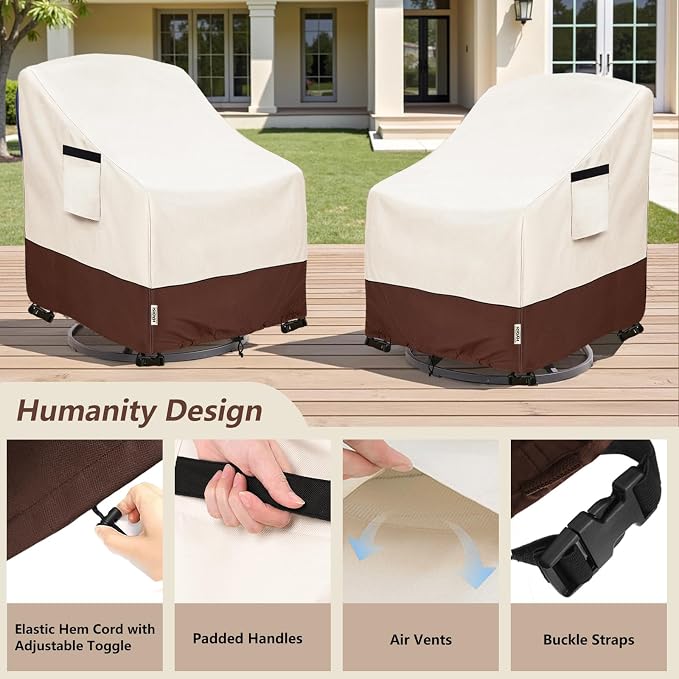 Patio Chair Covers for Outdoor Furniture Waterproof 4 Pack, Heavy Duty - Image 3