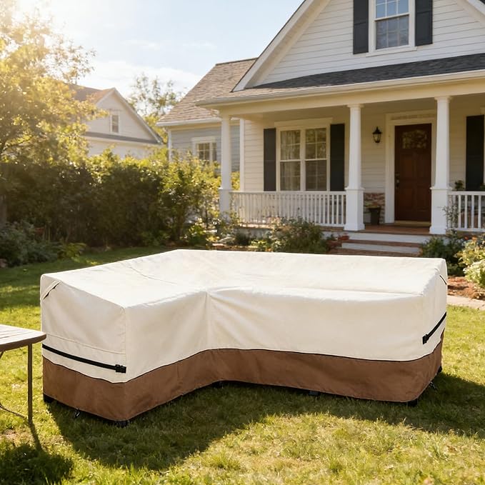 okcool Outdoor Sectional Sofa Cover Waterproof-L-Shaped Patio Furniture Covers - Image 7