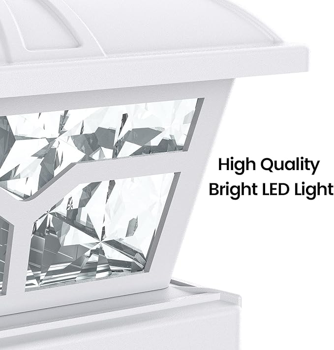 SIEDiNLAR Solar Post Cap Lights Outdoor 2 Color Modes 8 LEDs - Image 5