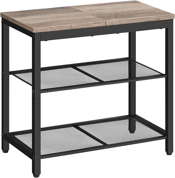 HOOBRO Shoe Bench, 3-Tier Shoe Rack, Industrial Shoe Organizer Storage Bench by HOOBRO