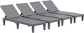 JUMMICO Patio Chaise Lounge Chair Set of 4 Outdoor PE Waterproof Adjustable by JUMMICO