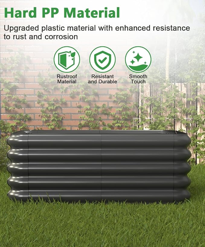 3.0x1.8x1.0ft Raised Garden Bed Kit, Rustproof PP Material Garden Box, Flower - Image 3