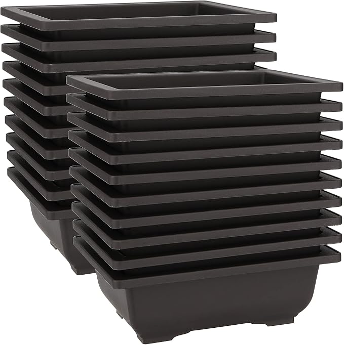 MANCHAP 20 PCS 8.9 Inch Plastic Bonsai Training Pots, Rectangular Bonsai Tree by MANCHAP