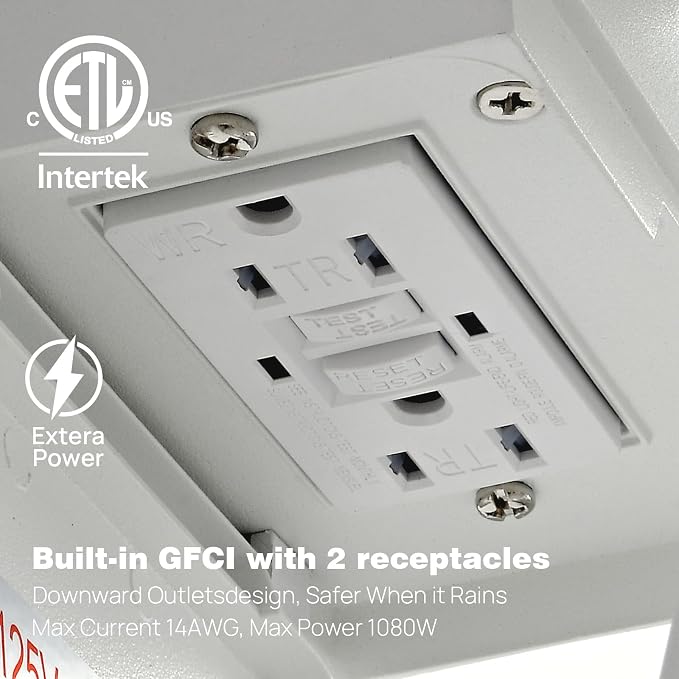 Dusk to Dawn Porch Lights with GFCI Outlets Waterproof Outdoor Wall Lights - Image 3