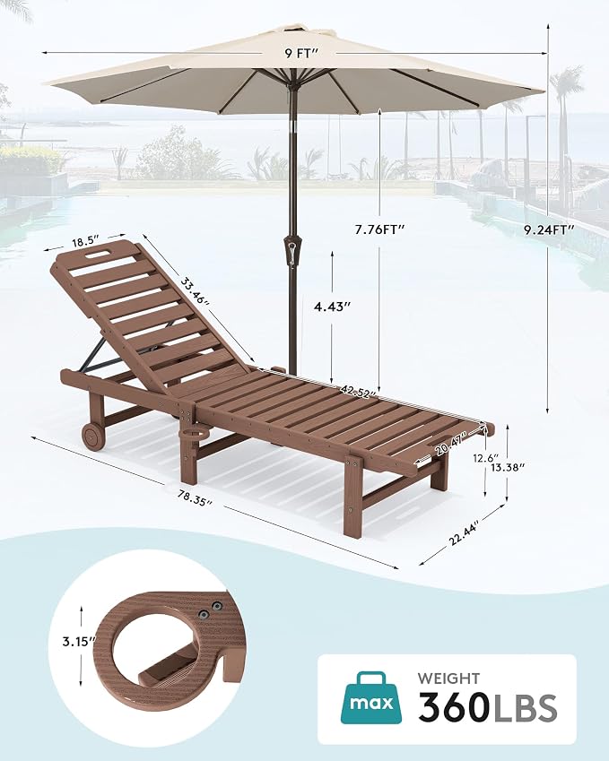 SERWALL Outdoor Chaise Lounge Set of 2 - Image 2