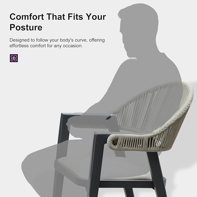 PURPLE LEAF Outdoor Bar Height Bar Stool Set of 2 Rattan Bar Chair - Image 8