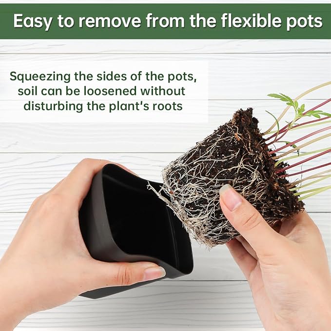60 Pcs Nursery Pots 2.7 Inch, Plastic Seed Starting Pot - Image 3