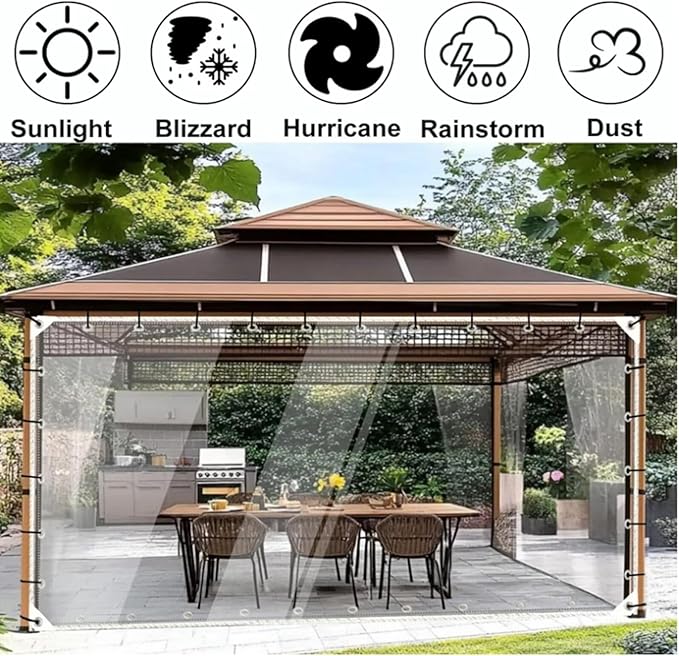 Clear Tarps Heavy Duty Waterproof PVC Vinyl 14 Mil Tarpaulin, Glass Tarpaulin - Image 2