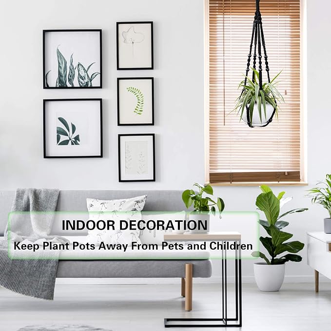 Augshy Macrame Hanging Planter, 2 Pack Hanging Planters - Image 5