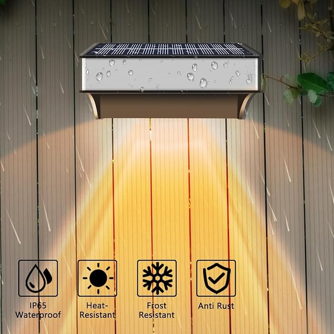 Solar Fence Lights Outdoor, Step Lights Solar Powered - Image 3