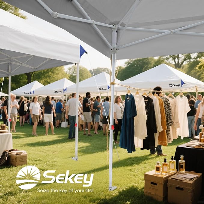 Sekey 10x10 Pop Up Canopy with Pockets Sidewall, One Push Setup Instant Outdoor - Image 6
