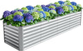8X2X2ft Galvanized Raised Garden Bed, Outdoor Planter Box Metal Patio Kit by Anmiro