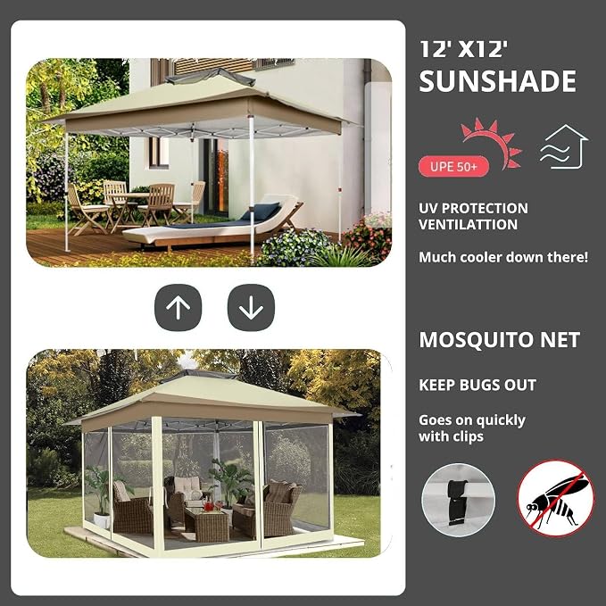COBIZI 12x12 Pop Up Gazebo On Clearance - Image 7
