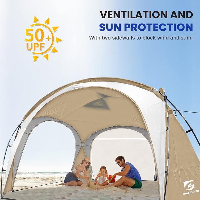 Beach Tent 12 X 12ft Large UPF50+ Pop Up Canopy - Image 2