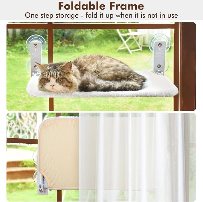 AMOSIJOY Cordless Cat Window Perch, Cat Hammock - Image 4