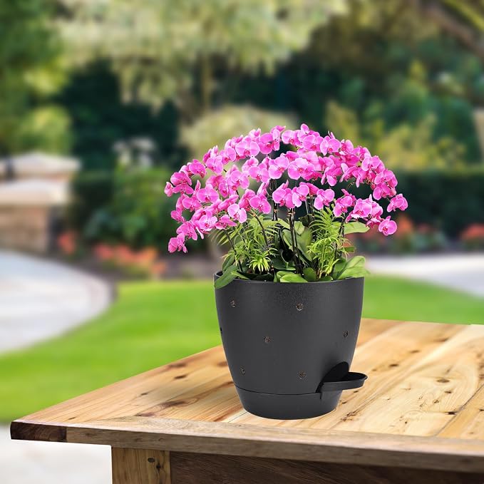 6 Inch Orchid Pots with Holes, 2 Pack Self Watering Planters - Image 7
