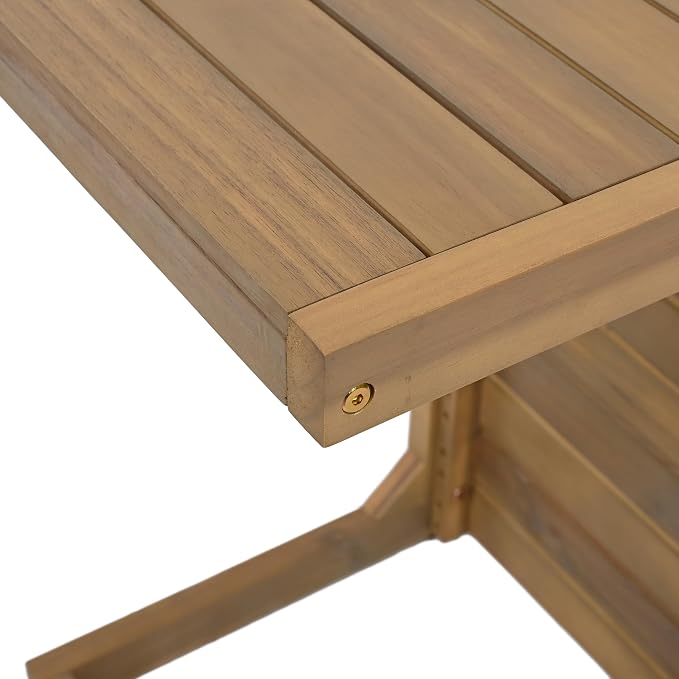 Christopher Knight Home C-Shaped End Table, Acacia Wood Patio Side Table - Image 6