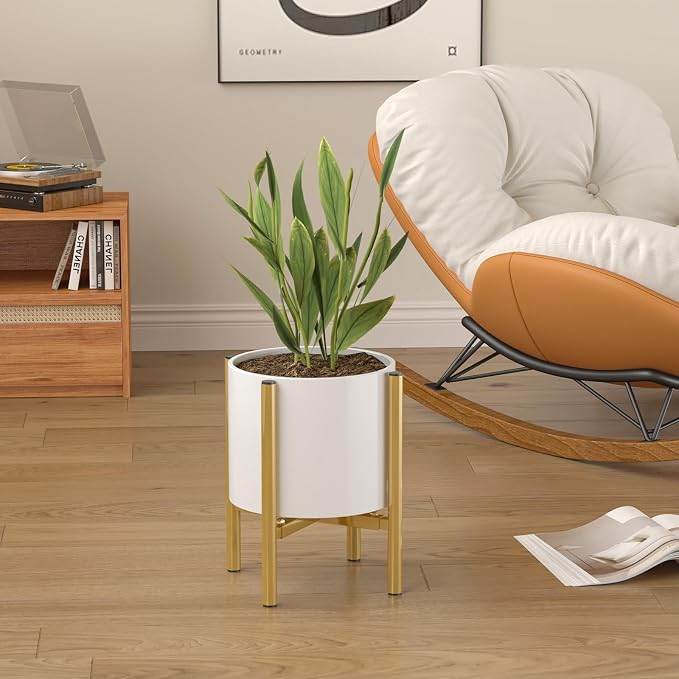 Adjustable Metal Plant Stand Indoor, Mid Century Modern Outdoor Planter Holder - Image 8