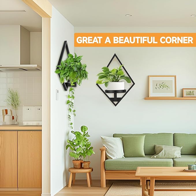 Wall Plant Holder, 3 Pack Metal Floating Shelves Indoor, Window Sill Plant Shelf - Image 6