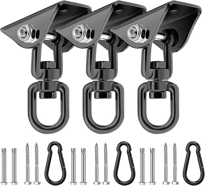 Heavy Duty Hammock Hanging Kit, 360° Rotating 1200 lb Swing Hangers by AINIKEY