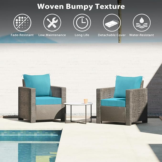 Sundale Outdoor Olefin Deep Seat Cushion Set of 2, Patio Chair Cushion and - Image 7
