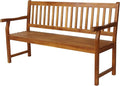 JONATHAN Y BNH101A Laurel 59.1" 3-Seat Slat-Back 600-Lbs Support Acacia Wood by JONATHANY
