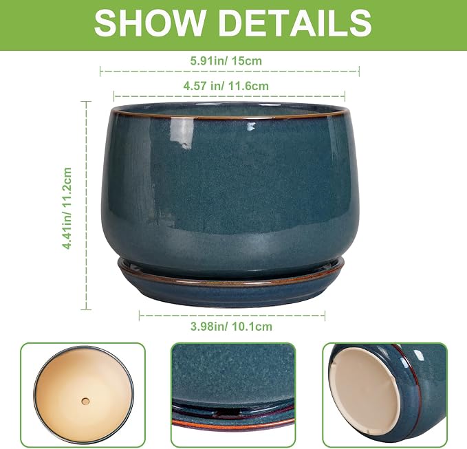 G EPGardening Ceramic Planter 6 Inch - Image 3