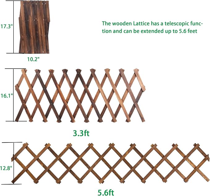 Wooden Lattice Wall 4Pack-Expandable Plant Garden Trellis - Image 3