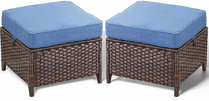Patio Ottoman Outdoor Wicker Side Table by ACTREST