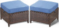 Patio Ottoman Outdoor Wicker Side Table by ACTREST