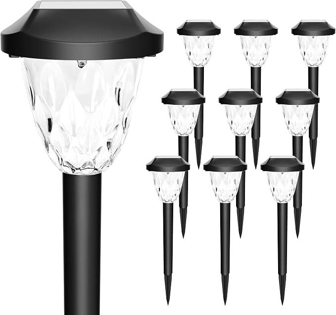 GIGALUMI 10 Pack Solar Lights Outdoor, Solar Pathway Lights by GIGALUMI