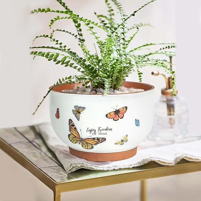 YBX 8 Inch + 6 Inch Terracotta Plant Pots, Flower Pots - Image 2