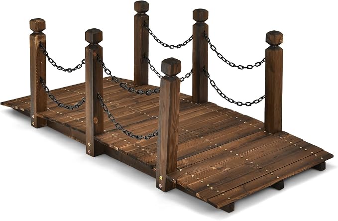 HAPPYGRILL 5FT Wooden Bridge by HAPPYGRILL