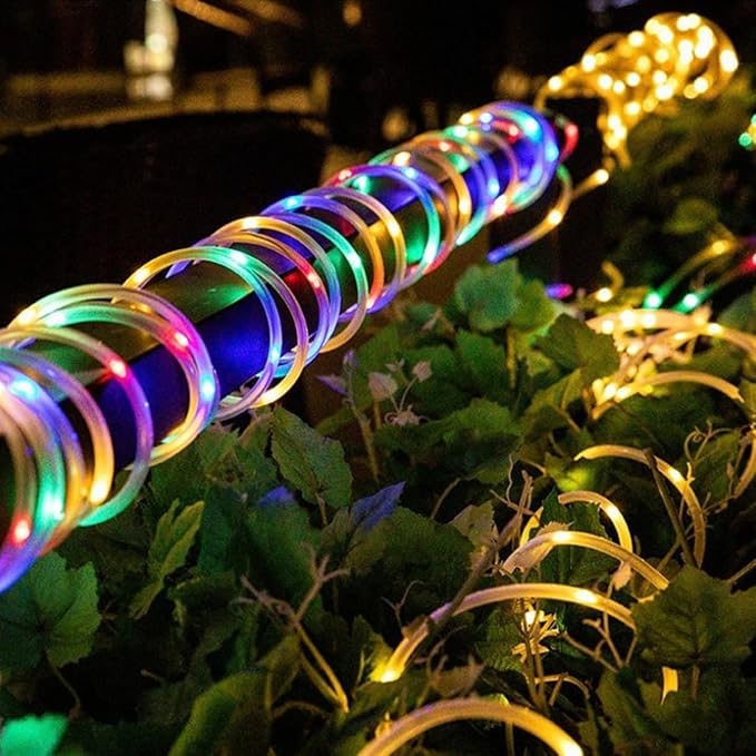 RUICHEN Solar Rope Lights Outdoor String Lights, 16.5 Ft 50 LED Tube Light - Image 6