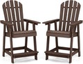 Tangkula Outdoor Bar Stool, HDPE Tall Adirondack Chair by TANGKULA