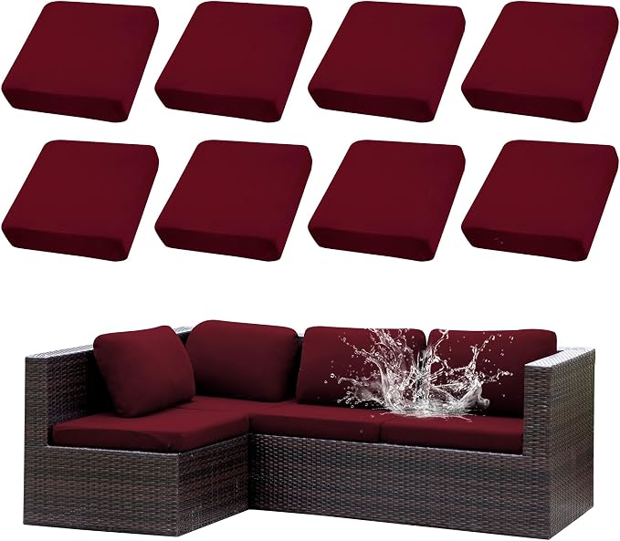Outdoor Cushion Covers Set, Replacement by SUKAIKEQA