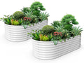 A ANLEOLIFE 2-Set 8X4X2 ft Galvanized Raised Garden Bed Kit, Oval Metal Deep by AAnleolife