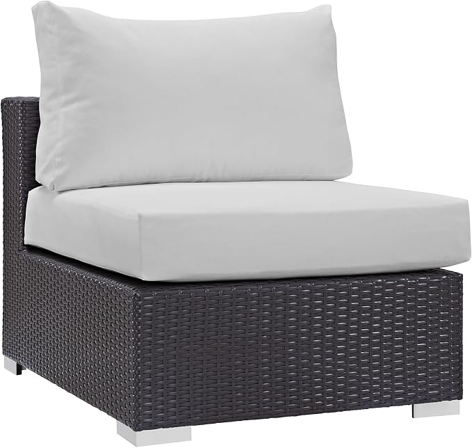 Modway Convene Wicker Rattan Outdoor Patio Sectional Sofa Armless Chair in by Modway