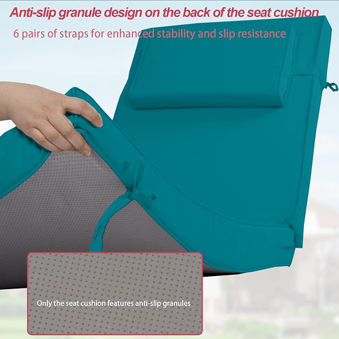 Chaise Lounge Cushions Outdoor 72x21x4 Inch, Patio Lounger Chair Cushion - Image 5